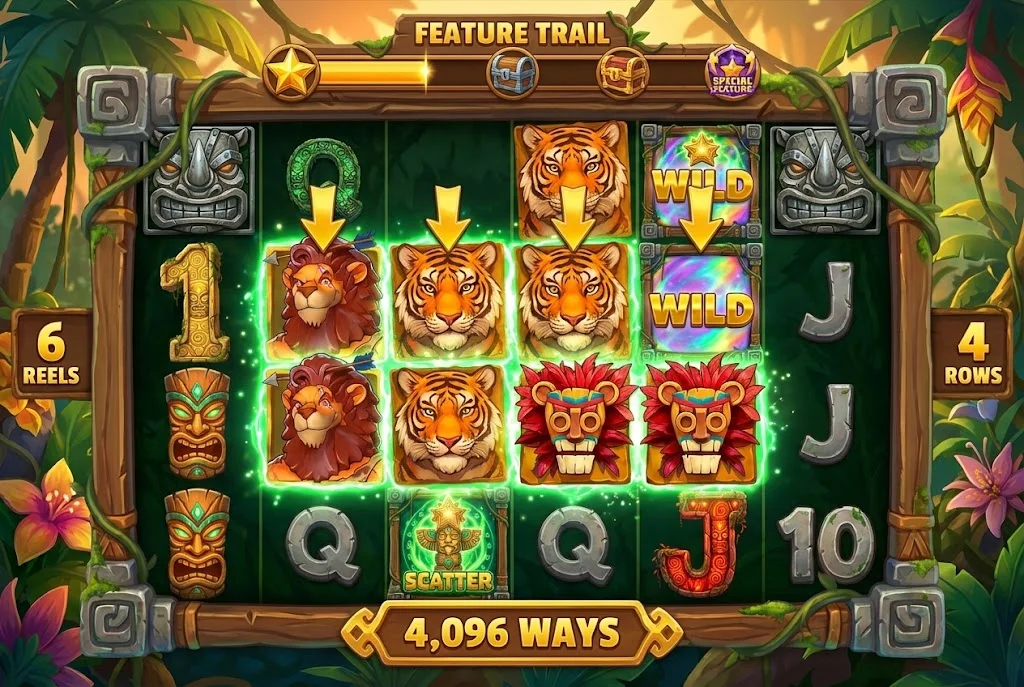 Beast Gains 6×4 cascading grid with Feature Trail and 4,096 ways to win